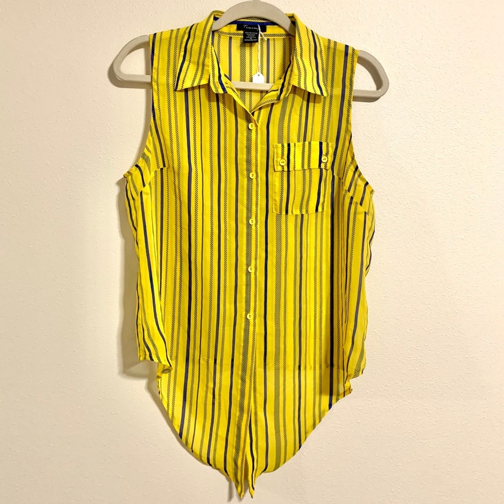 Timing Womens Tank tops Yellow Sz M 100%Polyester